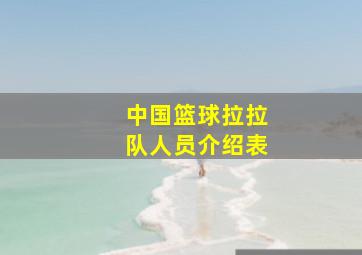 中国篮球拉拉队人员介绍表