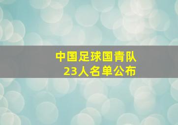 中国足球国青队23人名单公布