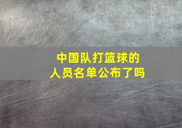 中国队打篮球的人员名单公布了吗