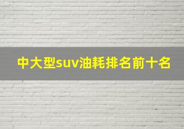 中大型suv油耗排名前十名