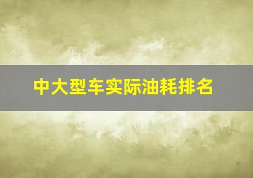 中大型车实际油耗排名