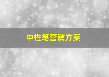 中性笔营销方案