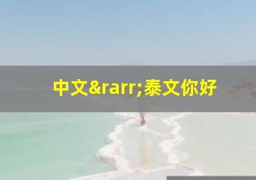 中文→泰文你好