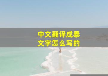 中文翻译成泰文字怎么写的