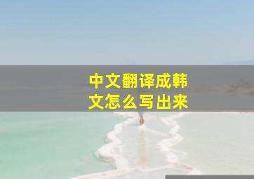 中文翻译成韩文怎么写出来