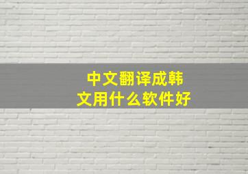 中文翻译成韩文用什么软件好