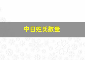 中日姓氏数量