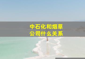 中石化和烟草公司什么关系