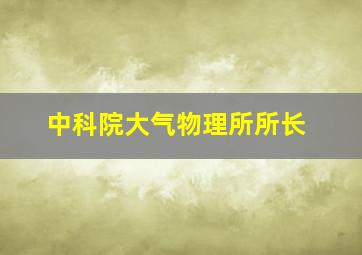 中科院大气物理所所长