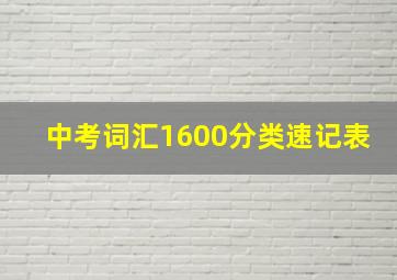 中考词汇1600分类速记表