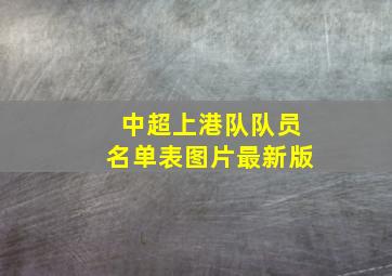 中超上港队队员名单表图片最新版