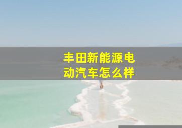 丰田新能源电动汽车怎么样