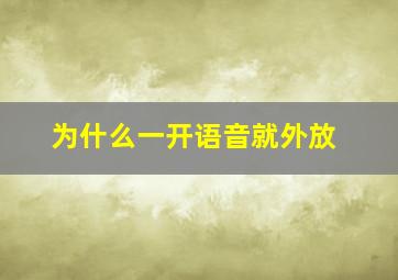 为什么一开语音就外放