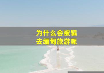 为什么会被骗去缅甸旅游呢