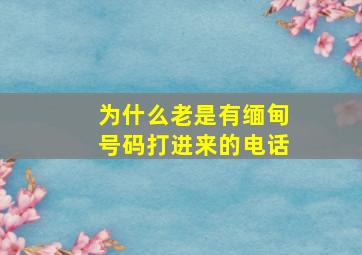 为什么老是有缅甸号码打进来的电话