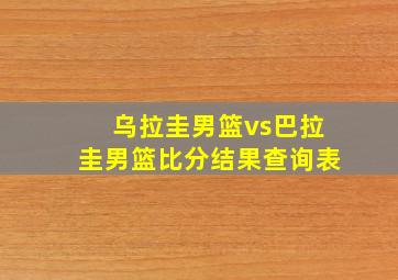 乌拉圭男篮vs巴拉圭男篮比分结果查询表