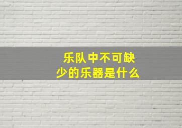 乐队中不可缺少的乐器是什么