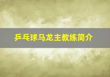 乒乓球马龙主教练简介