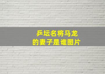 乒坛名将马龙的妻子是谁图片