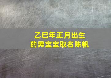 乙巳年正月出生的男宝宝取名陈帆