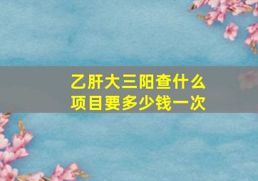 乙肝大三阳查什么项目要多少钱一次