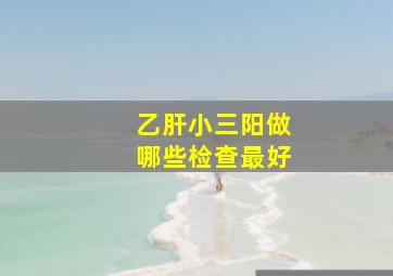 乙肝小三阳做哪些检查最好