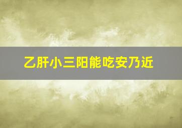 乙肝小三阳能吃安乃近