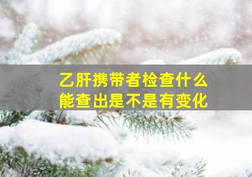 乙肝携带者检查什么能查出是不是有变化