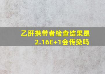 乙肝携带者检查结果是2.16E+1会传染吗