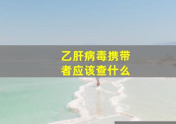 乙肝病毒携带者应该查什么