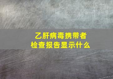 乙肝病毒携带者检查报告显示什么