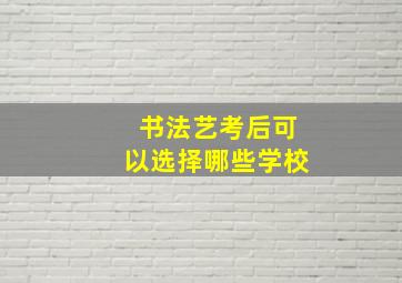 书法艺考后可以选择哪些学校