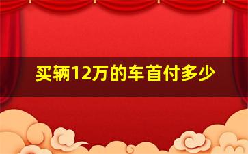 买辆12万的车首付多少