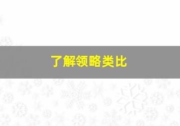 了解领略类比