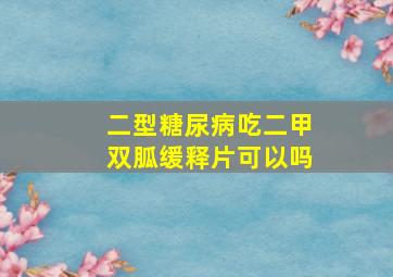 二型糖尿病吃二甲双胍缓释片可以吗