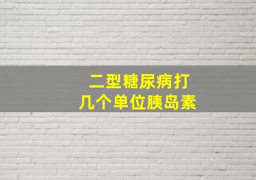 二型糖尿病打几个单位胰岛素