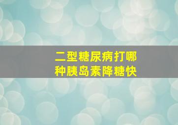 二型糖尿病打哪种胰岛素降糖快