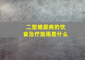 二型糖尿病的饮食治疗指南是什么