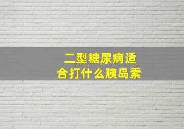 二型糖尿病适合打什么胰岛素