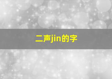 二声jin的字