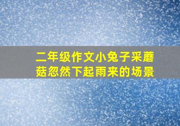 二年级作文小兔子采蘑菇忽然下起雨来的场景