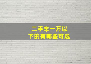 二手车一万以下的有哪些可选