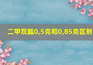 二甲双胍0,5克和0,85克区别