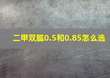 二甲双胍0.5和0.85怎么选