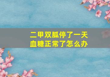 二甲双胍停了一天血糖正常了怎么办