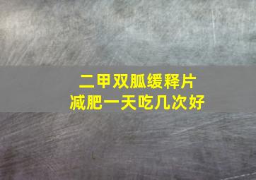 二甲双胍缓释片减肥一天吃几次好