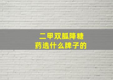 二甲双胍降糖药选什么牌子的