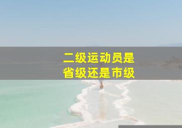 二级运动员是省级还是市级