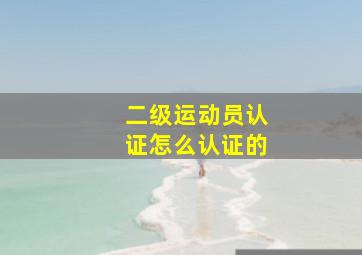 二级运动员认证怎么认证的