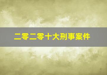 二零二零十大刑事案件